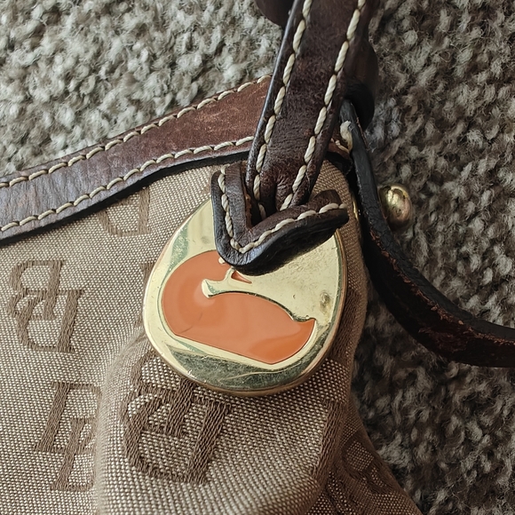 Vintage Dooney & Bourke 1975 East/West Collins Tan Canvas Slouch Hobo Purse - Picture 5 of 6